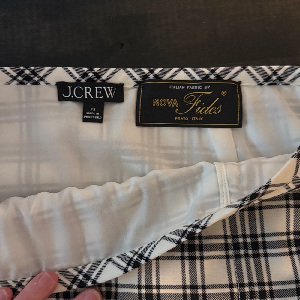 J. Crew Nova Fides Italian Wool Plaid Midi Skirt Size 12 Preppy Classic - Picture 4 of 7